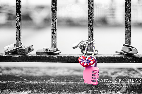 London River Thames Padlocks on the Railings by Natalie Kinnear